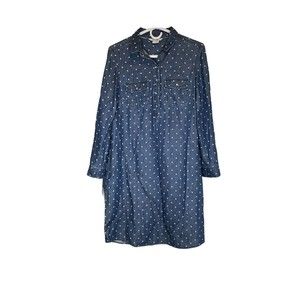 Boden Dress Women Size 6L Blue/White Polka Dot